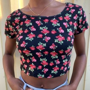 Forever 21 Flower floral patterned crop top